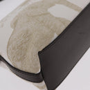 HUNTING WORLD Shoulder Bag Canvas Beige Gold Auth 208372-10