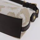 HUNTING WORLD Shoulder Bag Canvas Beige Gold Auth 208372-11