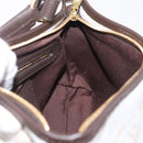 HUNTING WORLD Shoulder Bag Canvas Beige Gold Auth 208372-20