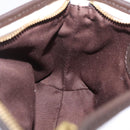 HUNTING WORLD Shoulder Bag Canvas Beige Gold Auth 208372-21