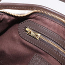 HUNTING WORLD Shoulder Bag Canvas Beige Gold Auth 208372-22