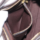 HUNTING WORLD Shoulder Bag Canvas Beige Gold Auth 208372-23