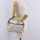 HUNTING WORLD Shoulder Bag Canvas Beige Gold Auth 208372-24