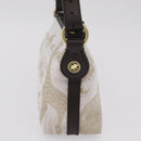 HUNTING WORLD Shoulder Bag Canvas Beige Gold Auth 208372-5