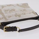HUNTING WORLD Shoulder Bag Canvas Beige Gold Auth 208372-6