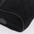 GUCCI GG Canvas Web Sherry Line Shoulder Bag Black Gold Auth 208373-13