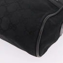 GUCCI GG Canvas Web Sherry Line Shoulder Bag Black Gold Auth 208373-14