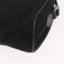 GUCCI GG Canvas Web Sherry Line Shoulder Bag Black Gold Auth 208373-16