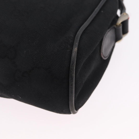 GUCCI GG Canvas Web Sherry Line Shoulder Bag Black Gold Auth 208373