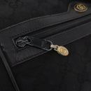 GUCCI GG Canvas Web Sherry Line Shoulder Bag Black Gold Auth 208373-18