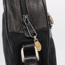GUCCI GG Canvas Web Sherry Line Shoulder Bag Black Gold Auth 208373-20