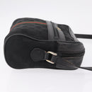 GUCCI GG Canvas Web Sherry Line Shoulder Bag Black Gold Auth 208373-4