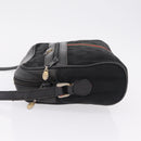 GUCCI GG Canvas Web Sherry Line Shoulder Bag Black Gold Auth 208373-5