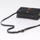 GUCCI GG Canvas Web Sherry Line Shoulder Bag Black Gold Auth 208373-7