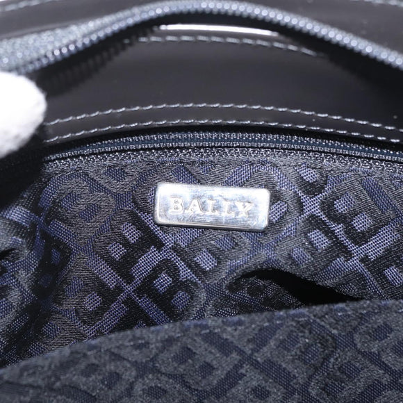 Bally Hand Bag Nylon Black Silver Auth 208374A