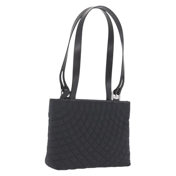 Bally Hand Bag Nylon Black Silver Auth 208374A