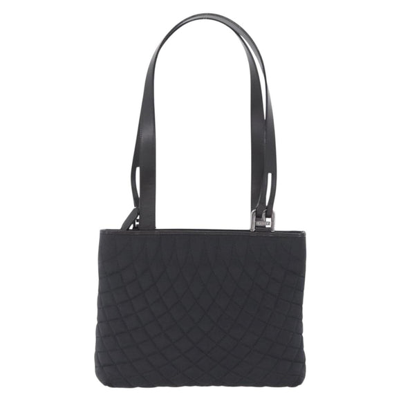 Bally Hand Bag Nylon Black Silver Auth 208374A