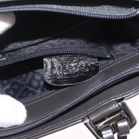 Bally Hand Bag Nylon Black Silver Auth 208374A