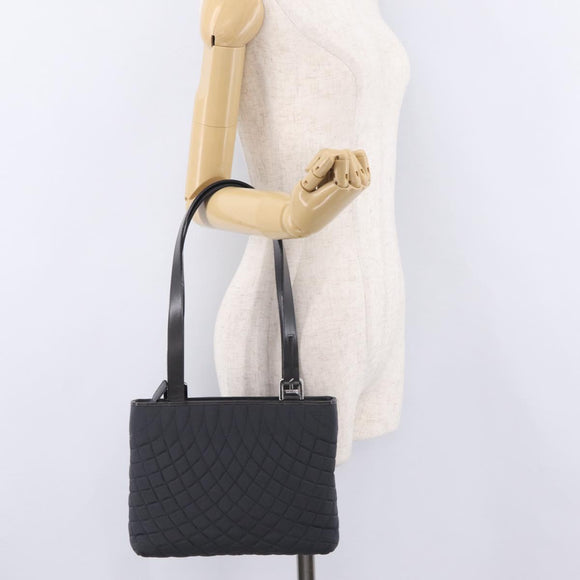 Bally Hand Bag Nylon Black Silver Auth 208374A