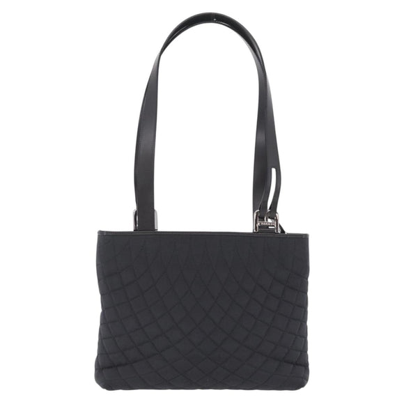 Bally Hand Bag Nylon Black Silver Auth 208374A