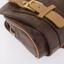 ETRO Hand Bag PVC Canvas Brown Gold Auth 208375V-12