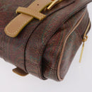 ETRO Hand Bag PVC Canvas Brown Gold Auth 208375V-13