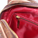 ETRO Hand Bag PVC Canvas Brown Gold Auth 208375V-22