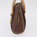 ETRO Hand Bag PVC Canvas Brown Gold Auth 208375V-4