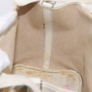 HERMES Picotan MM Hand Bag Canvas Beige Silver Auth 208376-21