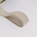 HERMES Picotan MM Hand Bag Canvas Beige Silver Auth 208376-8