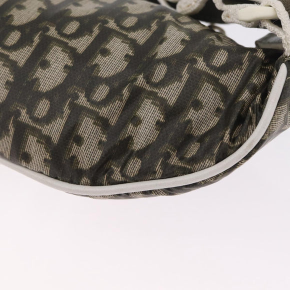 Christian Dior Trotter Body Bag Nylon Khaki Silver Auth 208377V