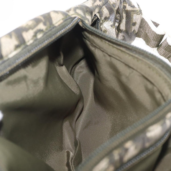 Christian Dior Trotter Body Bag Nylon Khaki Silver Auth 208377V