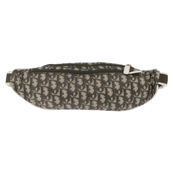 Christian Dior Trotter Body Bag Nylon Khaki Silver Auth 208377V