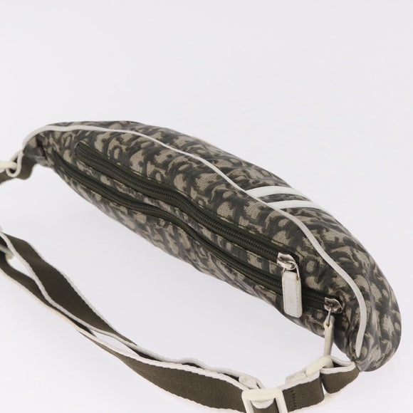 Christian Dior Trotter Body Bag Nylon Khaki Silver Auth 208377V