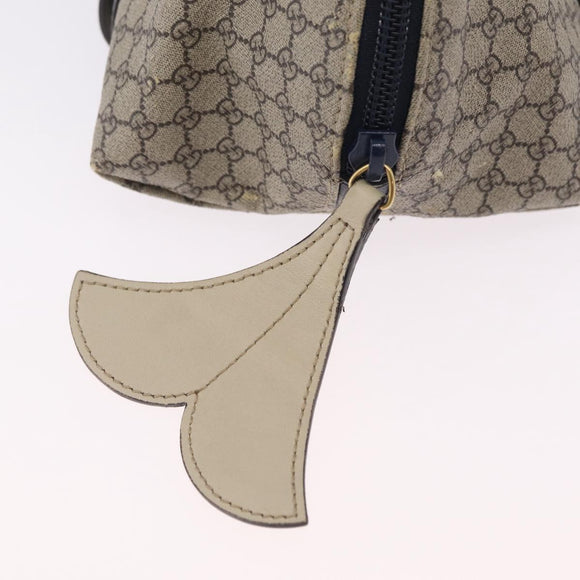 GUCCI Micro Supreme Mini Hand Bag PVC Navy Gold 284720 Auth 208379