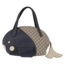 GUCCI Micro Supreme Mini Hand Bag PVC Navy Gold 284720 Auth 208379-2