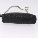 Bally Chain Shoulder Bag Leather Black Gold Auth 208381A-10