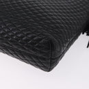 Bally Chain Shoulder Bag Leather Black Gold Auth 208381A-14