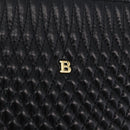 Bally Chain Shoulder Bag Leather Black Gold Auth 208381A-16