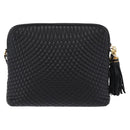 Bally Chain Shoulder Bag Leather Black Gold Auth 208381A-3