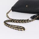 Bally Chain Shoulder Bag Leather Black Gold Auth 208381A-7
