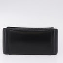 Bally Hand Bag Leather Black Gold Tone Auth 208384V-11
