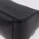 Bally Hand Bag Leather Black Gold Tone Auth 208384V-16