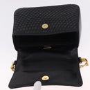 Bally Hand Bag Leather Black Gold Tone Auth 208384V-17
