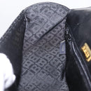 Bally Hand Bag Leather Black Gold Tone Auth 208384V-23