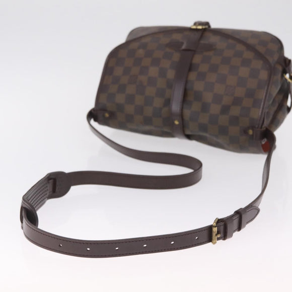 LOUIS VUITTON Damier Ebene Saumur 30 Shoulder Bag SPO N48081 LV Auth 208385