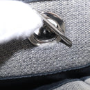 CHANEL Chain Deauville Tote Bag Canvas Gray Silver CC Auth 208386-16