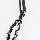 CHANEL Chain Deauville Tote Bag Canvas Gray Silver CC Auth 208386-9