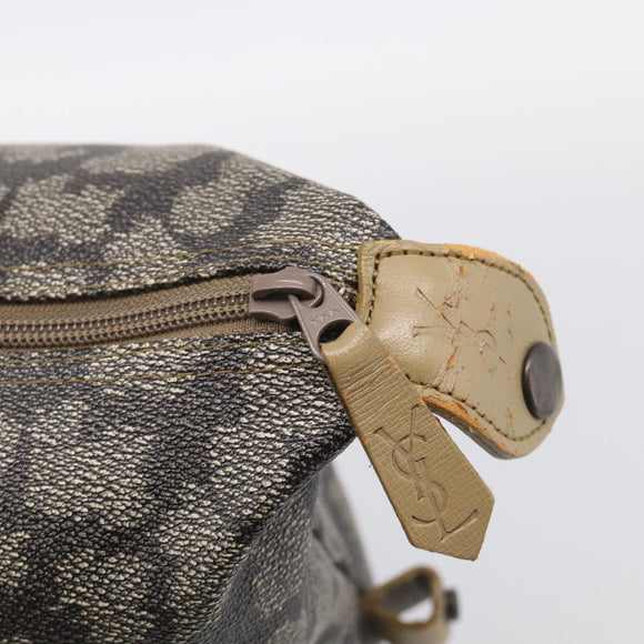 Saint Laurent Boston Bag PVC Canvas Beige Auth 208387A
