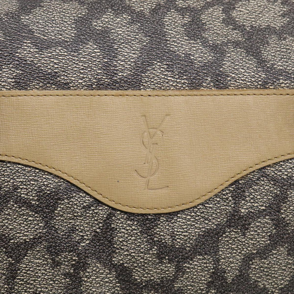 Saint Laurent Boston Bag PVC Canvas Beige Auth 208387A